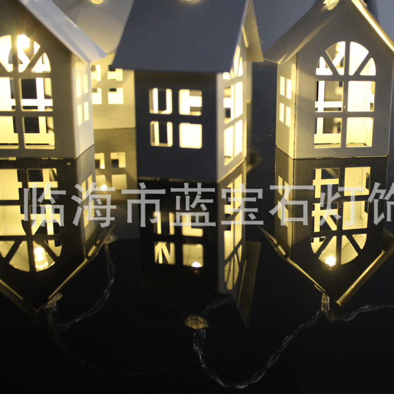 Unique Wonderful Metal String Lantern House Starry Lights For Child\'S Home Christmas Tree Bar Festival Decoration